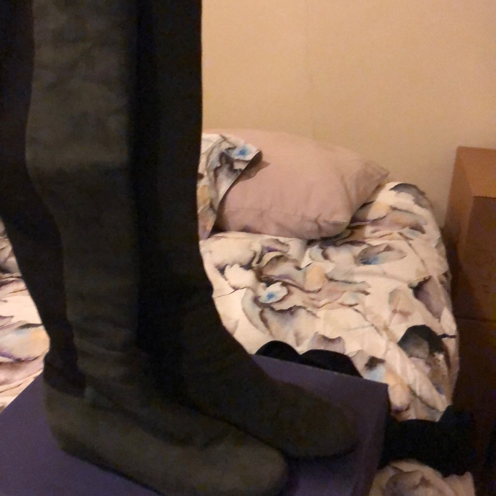 Stuart weitzman grey suede over the knee boots